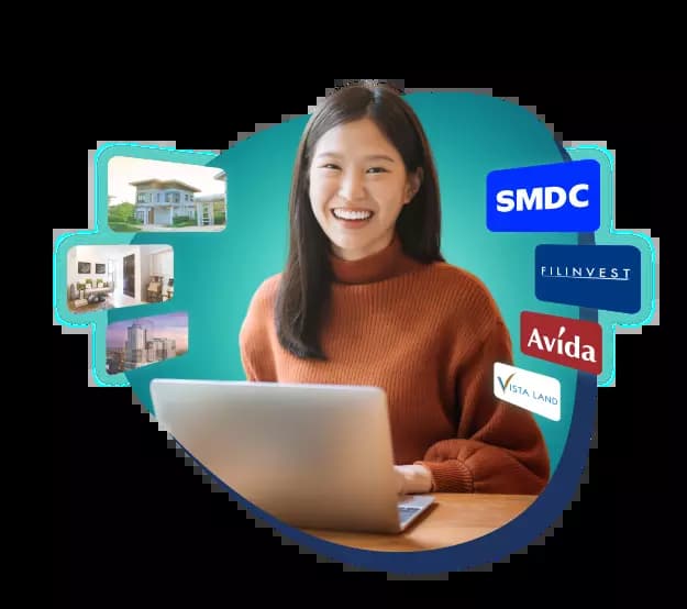 Girl brown sweater using laptop.